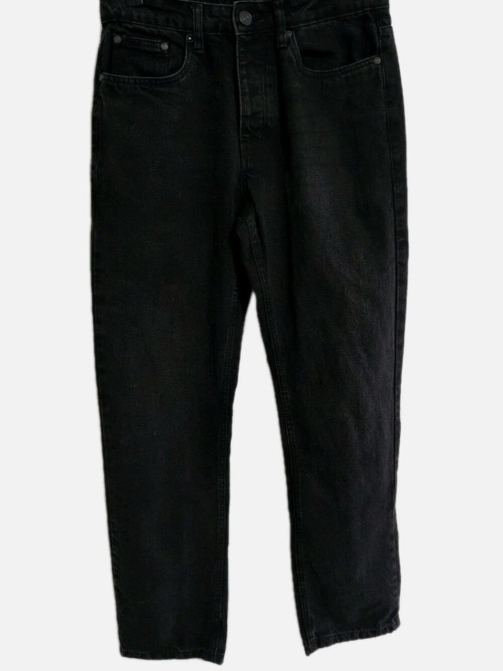 Boohoo Man Men's Denim Jean Relaxed Fit Black Size 30 Straight Leg Button Fly